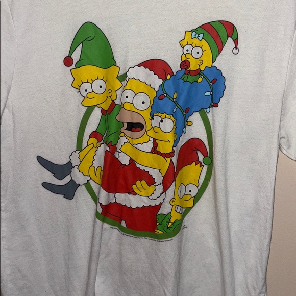 Old Navy White T-Shirt with Festive Cartoon Design - Picture 2 of 4